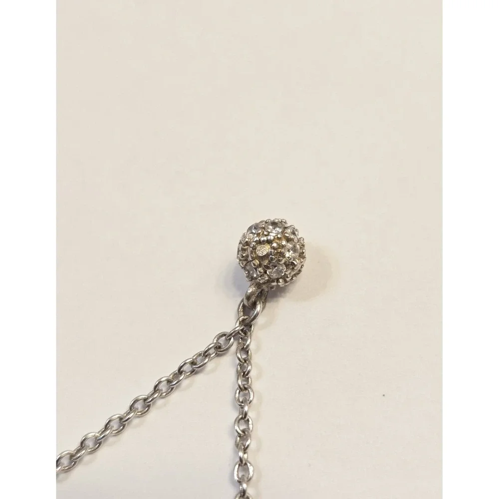 Vintage Sterling Silver Dangle Ball Anklet Adjustable 9-10